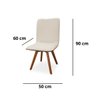 Cadeira Karla Decorativa Giratoria Para Cozinha ou Sala de Jantar-Tecido linho Cru-Costas Sintético  - 4