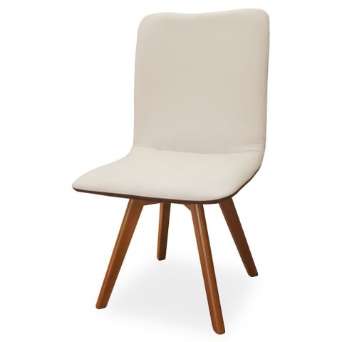 Cadeira Karla Decorativa Giratoria Para Cozinha ou Sala de Jantar-Tecido linho Cru-Costas Sintético 