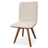 Cadeira Karla Decorativa Giratoria Para Cozinha ou Sala de Jantar-Tecido linho Cru-Costas Sintético  - 1