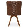 Cadeira Karla Decorativa Giratoria Para Cozinha ou Sala de Jantar-Tecido linho Cru-Costas Sintético  - 3