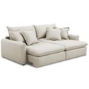 Ver imagem 2 de Sofá Cama Retrátil 3 Lugares para Sala de Estar 250cm Asher T03 Veludo Bege - Lyam Decor