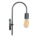 Ver imagem 1 de Arandela Arqueada Retrô Decorativa Preta + Lâmpada Retrô Led St64