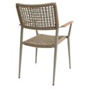 Ver imagem 3 de Kit 4 Cadeiras Saint Tropez Estrutura Alumínio Assento Encosto Corda Náutica Fendi Braço Madeira