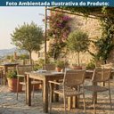 Ver imagem 7 de Kit 4 Cadeiras Saint Tropez Estrutura Alumínio Assento Encosto Corda Náutica Fendi Braço Madeira