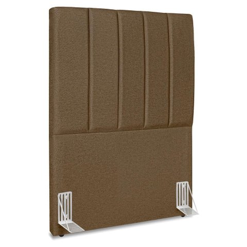 Cabeceira Solteiro 90 Cm com Frame Dalia Linho Marrom Artte