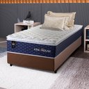 Ver imagem 1 de Conjunto Cama Box Solteiro c/ Molas Ensacadas Lagras Marrom 88x188x66