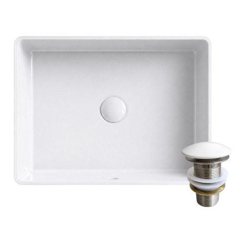 Cuba Verticyl Retangular Louça Porcelana Vitrificada com Válvula 1.1-4 Branca Kohler Brasil