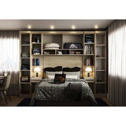 Guarda Roupa Modulado Casal 8 Portas 2 Gavetas com Cabeceira 146cm Master Luciane Móveis - 2