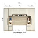 Ver imagem 4 de Guarda Roupa Modulado Casal 8 Portas 2 Gavetas com Cabeceira 146cm Master Luciane Móveis