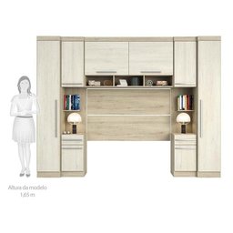 Guarda Roupa Modulado Casal 8 Portas 2 Gavetas com Cabeceira 146cm Master Luciane Móveis - 5