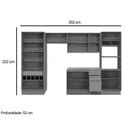 Ver imagem 2 de Kit Cozinha Modulada 5 Peças Botanic 6 Peças (2aéreos+1balcão+2paneleiros+1complemento) M665