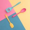 Espatula Pao Duro Reta Silicone e Mini Amarelo Kids 2un - 6