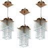 Kit 3 Lustres Pendente De Cristal Acrilico Spark Cobre - 1