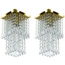 Ver imagem 1 de Kit 2 Lustre Plafon de Cristal Acrilico Spark Dourado