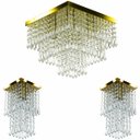 Ver imagem 1 de Kit 1 Lustre Cristal Acr. Sweet + 2 Lustres Spark Dourado