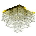 Ver imagem 2 de Kit 1 Lustre Cristal Acr. Sweet + 2 Lustres Spark Dourado