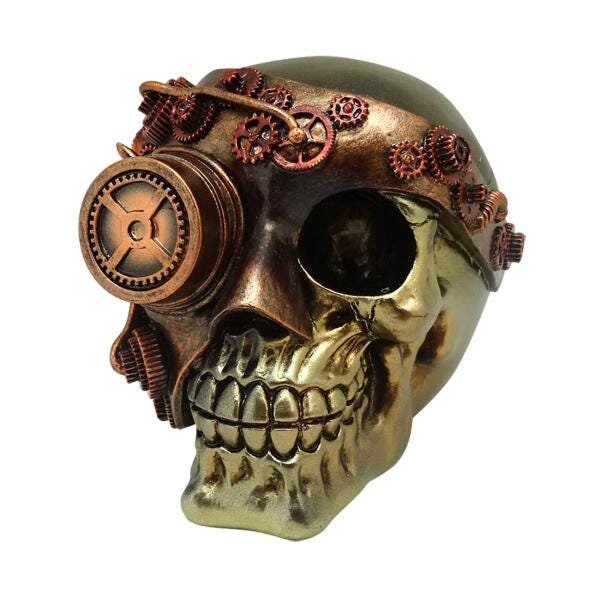 Caveira Resina Exterminator Mask Bronze 11.3X14.9X11.7Cm - Urban - 1