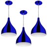 Kit 3 Pendentes Gota Pequena Alumínio 21cm Azul Metalico - 1
