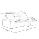 Ver imagem 4 de Sofá Retrátil Reclinável para Sala 3 Lugares 225cm Ricci F04 Veludo Marrom - Lyam Decor