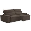 Ver imagem 1 de Sofá Retrátil Reclinável para Sala 3 Lugares 225cm Ricci F04 Veludo Marrom - Lyam Decor