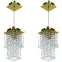 Ver imagem 1 de Kit 2 Lustres Pendente De Cristal Acrilico Spark Dourado
