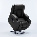 Ver imagem 7 de Poltrona do Papai Austin Elétrica Lift Reclinável Sala de Estar Aquecimento Massagem Pu Preto G94 -