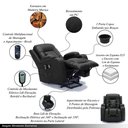 Ver imagem 3 de Poltrona do Papai Austin Elétrica Lift Reclinável Sala de Estar Aquecimento Massagem Pu Preto G94 -