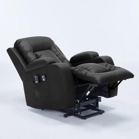Poltrona do Papai Austin Elétrica Lift Reclinável Sala de Estar Aquecimento Massagem Pu Preto G94 -