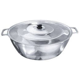 Tacho Aluminio Polido Fundido Grosso Hotel Com Tampa N 50 Cm 20,0 Litros - 1