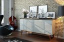 Ver imagem 2 de Buffet Classic Luxo 4 Portas 180cm Off-white/freijó - Imcal - Off-white/freijó/imcal/mdf