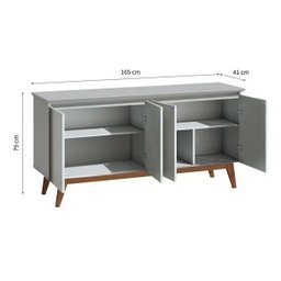 Buffet Classic Luxo 4 Portas 180cm Off-white/freijó - Imcal - Off-white/freijó/imcal/mdf - 3