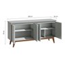 Buffet Classic Luxo 4 Portas 180cm Off-white/freijó - Imcal - Off-white/freijó/imcal/mdf - 3