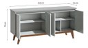 Ver imagem 3 de Buffet Classic Luxo 4 Portas 180cm Off-white/freijó - Imcal - Off-white/freijó/imcal/mdf