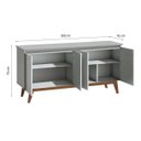 Ver imagem 3 de Buffet Classic Luxo 4 Portas 180cm Off-white/freijó - Imcal - Off-white/freijó/imcal/mdf