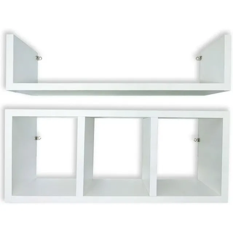 Kit Nicho de Banheiro C/ Prateleira C/ Porta Papel 2 Peças