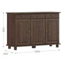 Ver imagem 3 de Balcao Madeira Maciça 3 Portas 3 Gavetas 129 Cm 8927 Cafe Milani Store