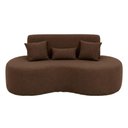 Ver imagem 2 de Sofá 2 Lugares Orgânico Curvo Sala de Estar Living 153 x 80 Pequeno com 3 Almofadas Casa Lar Cor:
