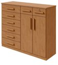 Ver imagem 1 de Comoda Toronto 2 Portas 8 Gavetas - Lp - Rei de Casa Amendoa Clean