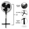 Ventilador Coluna Pedestal Silencioso 127V 44cm 3 Velocidade - 1