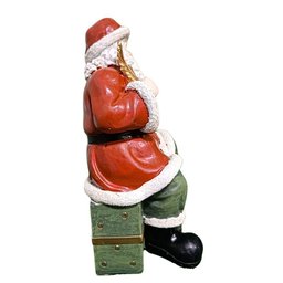Papai Noel de Resina Vermelho com Verde 24,5x11cm Florarte - 2