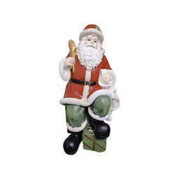 Papai Noel de Resina Vermelho com Verde 24,5x11cm Florarte - 3
