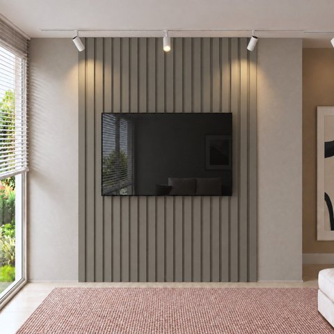 Painel para TV até 65 Polegadas MDF 270cm x 220cm Cinza