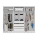 Ver imagem 3 de Guarda-roupa Casal Lisboa 6 Portas 4 Gavetas com Espelho Branco - Politorno