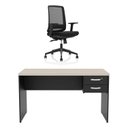 Ver imagem 1 de Kit Mesa de Escritório 140x60cm com Gaveta + Cadeira Netflex Ergonômica