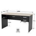 Ver imagem 2 de Kit Mesa de Escritório 140x60cm com Gaveta + Cadeira Netflex Ergonômica