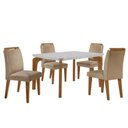 Ver imagem 2 de Conjunto Sala de Jantar Mesa Liz 120cm Mdf Canto Copo e 4 Cadeiras Athenas Moderna