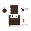 Ver imagem 2 de Poltrona Amamentação Reclinável Gisele - Poltrona Confortável para Leitura e Descanso - Marrom