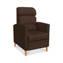 Ver imagem 3 de Poltrona Amamentação Reclinável Gisele - Poltrona Confortável para Leitura e Descanso - Marrom