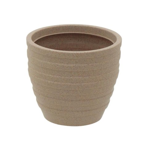 Vaso para Flores Tramontina Inca Plástico Areia 17,5x15,5cm