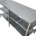Ver imagem 7 de Mesa de Aço Inox Industrial 140x60x90 cm com 2 Prateleiras Plano Liso